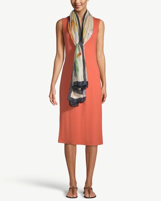 Bird-Print Oblong Scarf