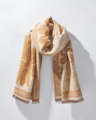 Floral Jacquard Oblong Scarf