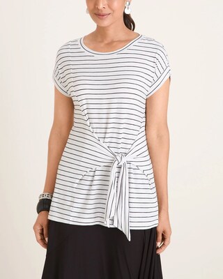 Striped Tie-Front Tee