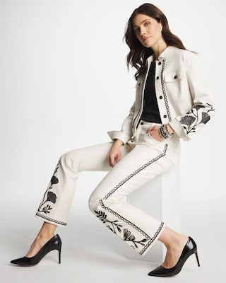 Ginkgo Girlfriend Cropped Flared Jeans click to view larger image.