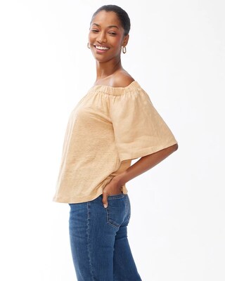 Linen Off-Shoulder Tee
