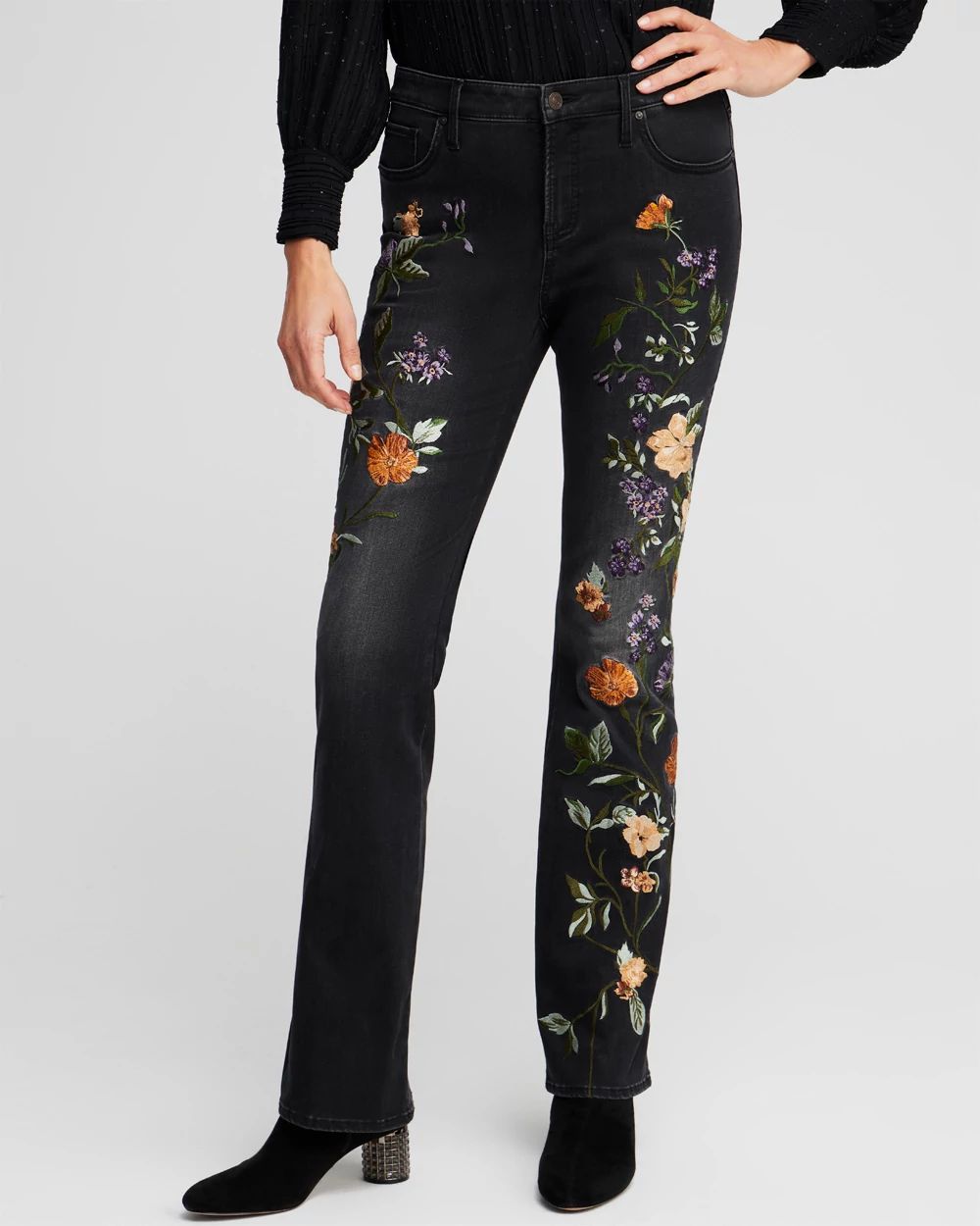 Girlfriend Floral Flare Jeans