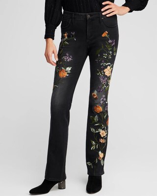 Girlfriend Floral Flare Jeans