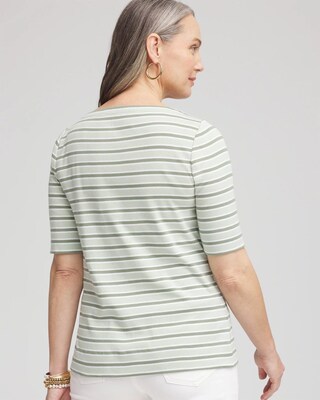 Striped Pima Bateau-Neck Tee click to view larger image.