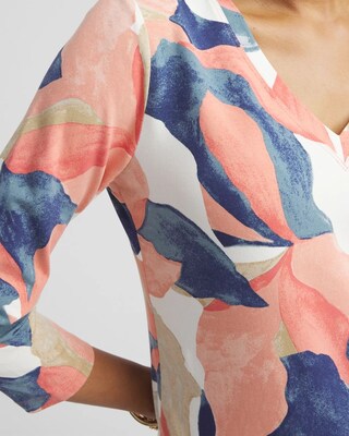 Abstract Print 3/4 Sleeve Perfect Tee