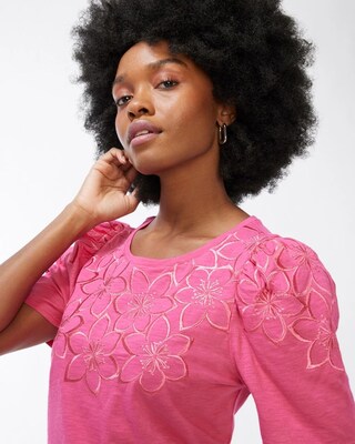 Floral Embroidery Tee