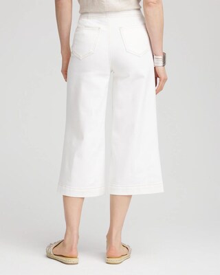 No Stain Pull-On Wide Leg Cropped Jeans click to view larger image.