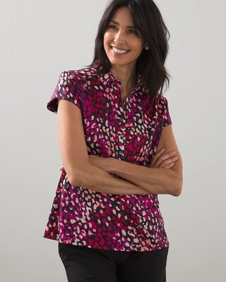 Zenergy Wavy Spots Cap-Sleeve Polo