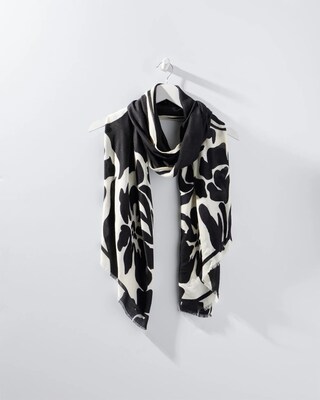 Floral Border Oblong Scarf