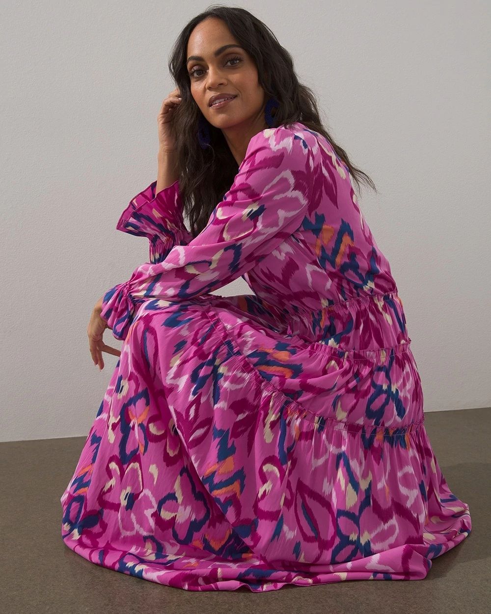 Ikat Tiered Maxi Dress