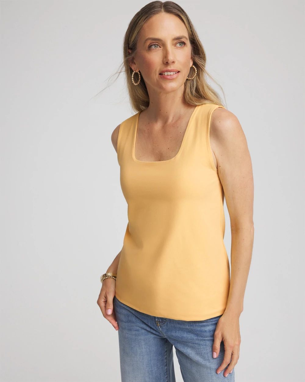 Jersey Knit Square-Neck Tank