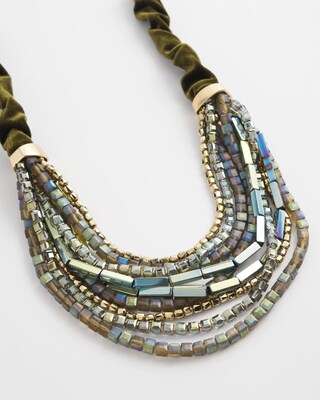 Velvet Beaded Statement Necklace