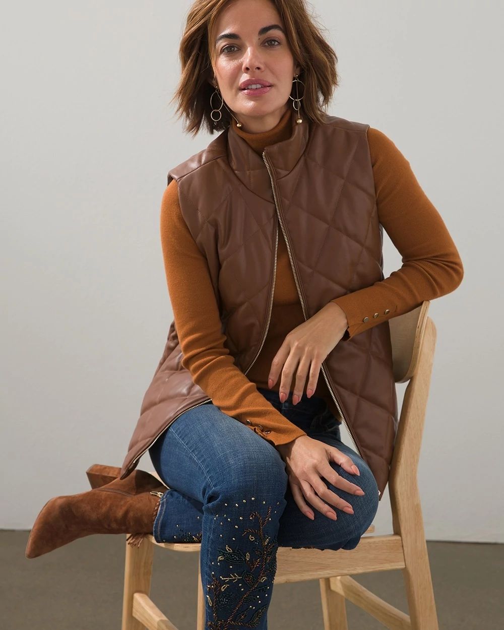 Girlfriend Beaded Hem Ankle Jeans