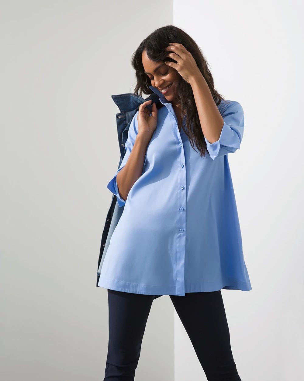 Poplin Side Slit Shirt
