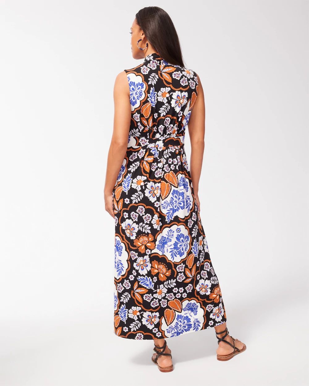 Floral Pleat Front Maxi Dress