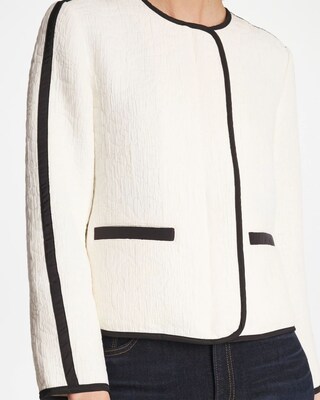 Collarless Quilted Box Jacket click to view larger image.