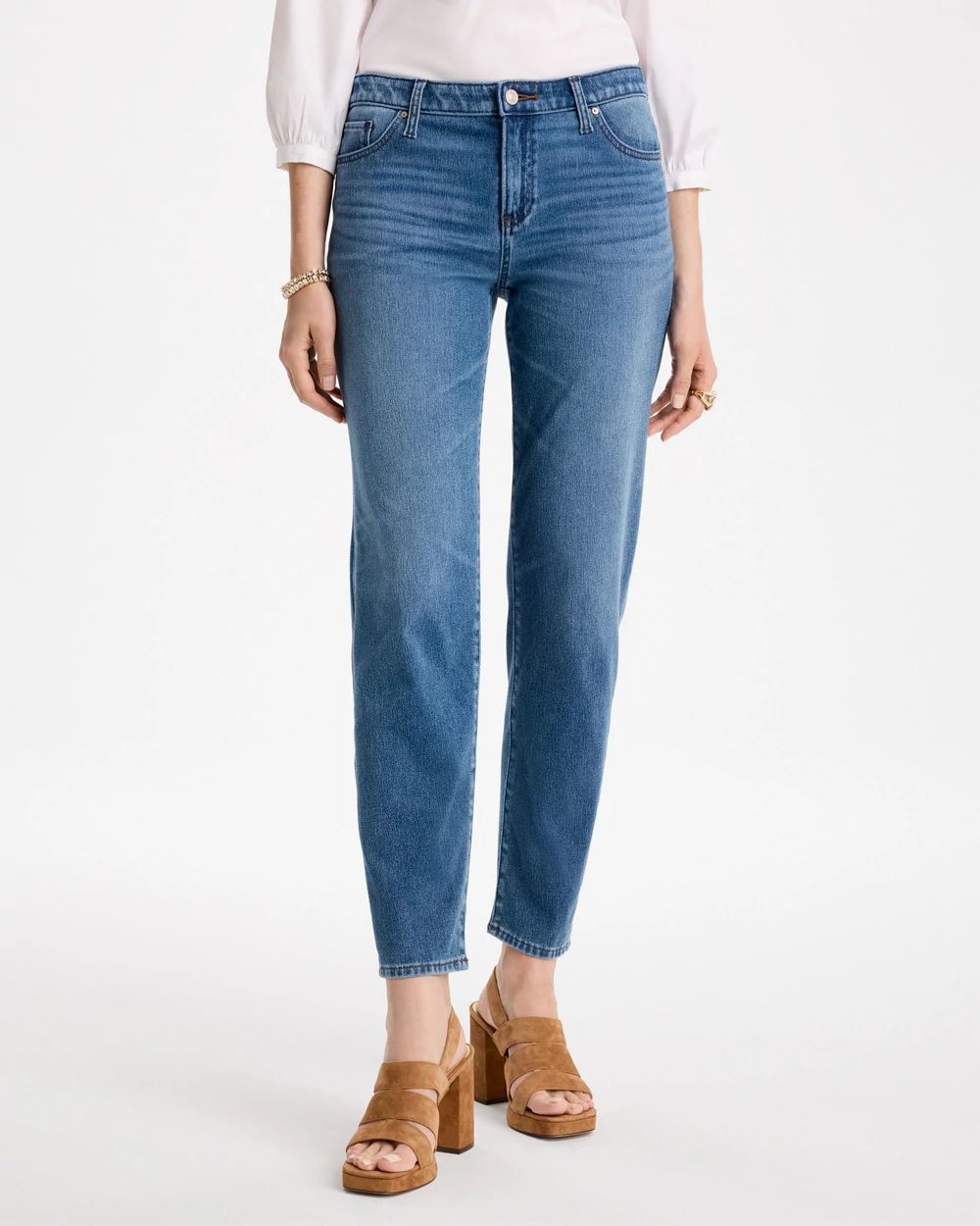 Slim Tapered Ankle Knit Denim click to view larger image.