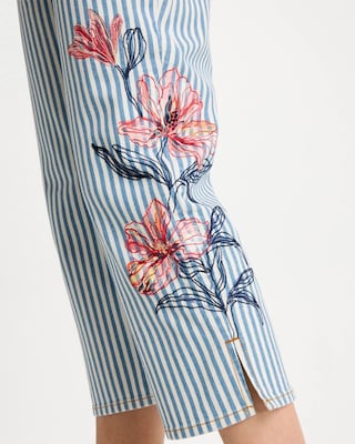 Girlfriend Slim Striped Capri Jeans click to view larger image.