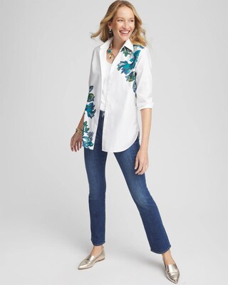 No Iron™ Floral Scrolls Shirt click to view larger image.