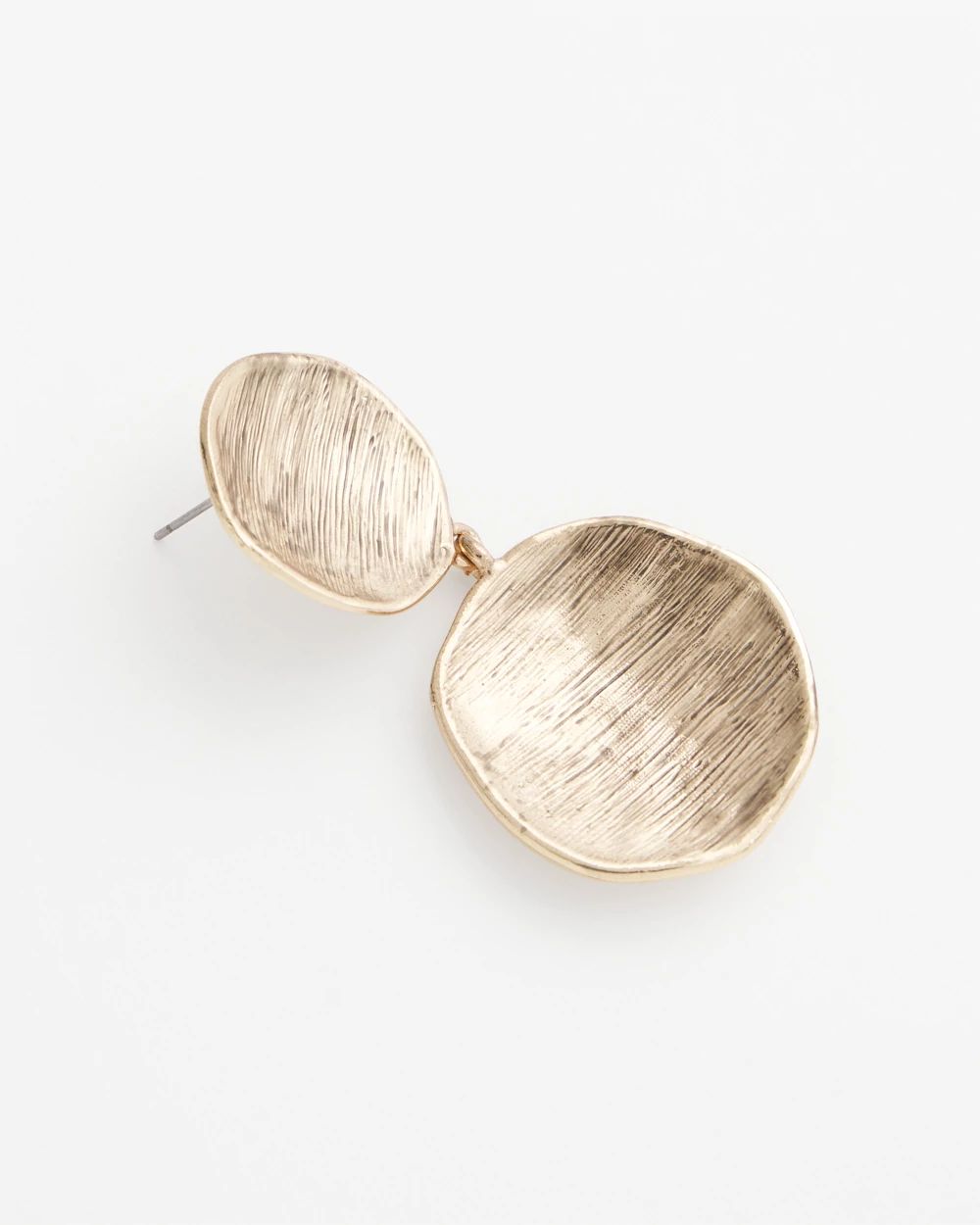Gold Tone Disc Drop Earrings