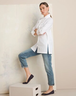 Ruffle-Front Tunic