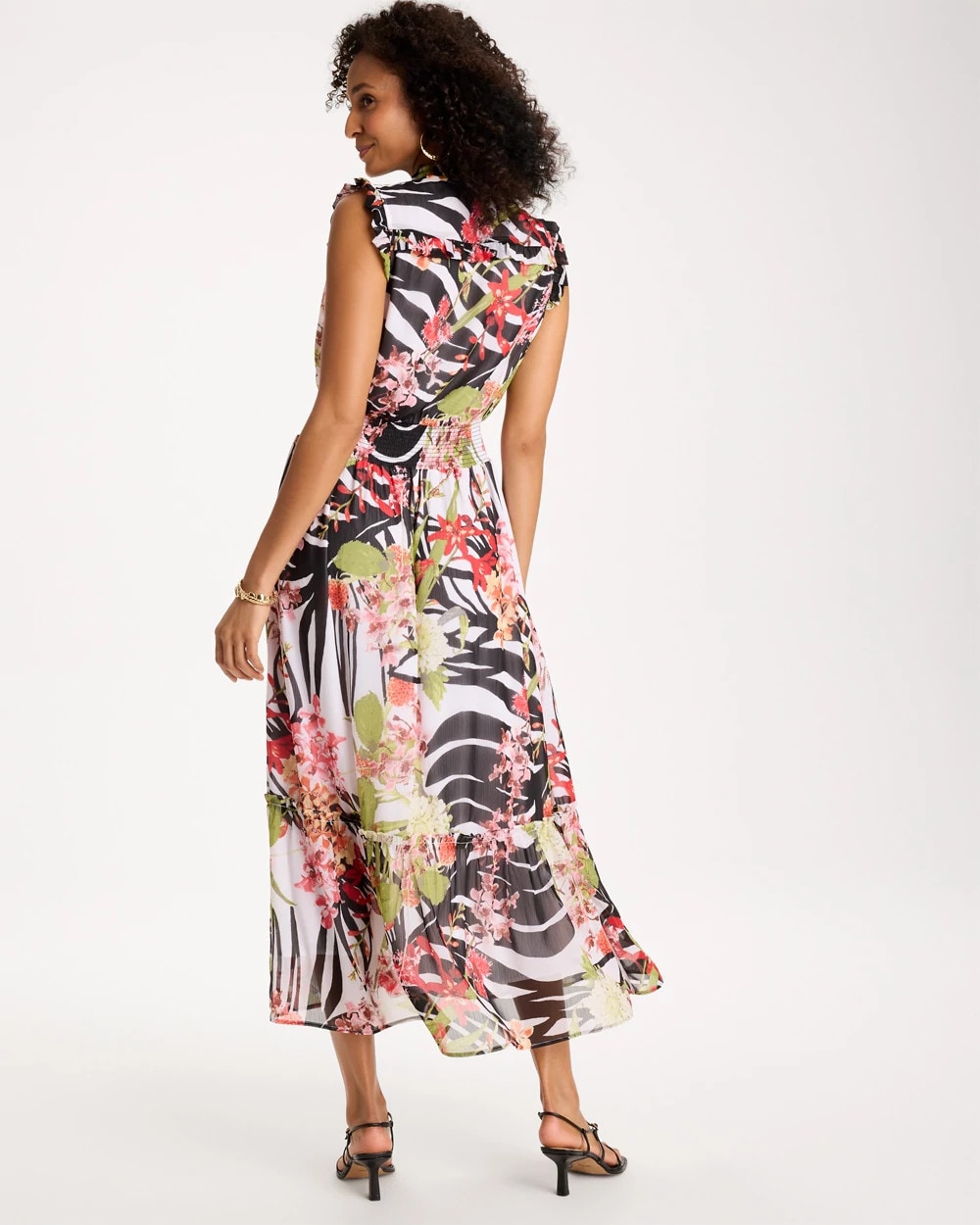 Crinkle Chiffon Animal Print Dress