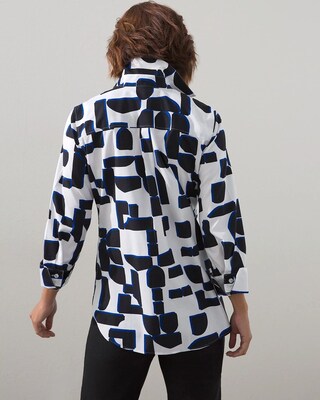 No-Iron Block Print Shirt