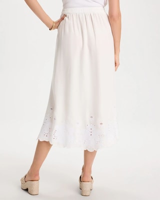 Alabaster Twill Embroidered Hem Skirt click to view larger image.