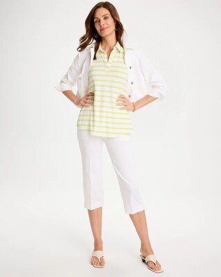 Striped Lime Collared Tunic Tank click to view larger image.