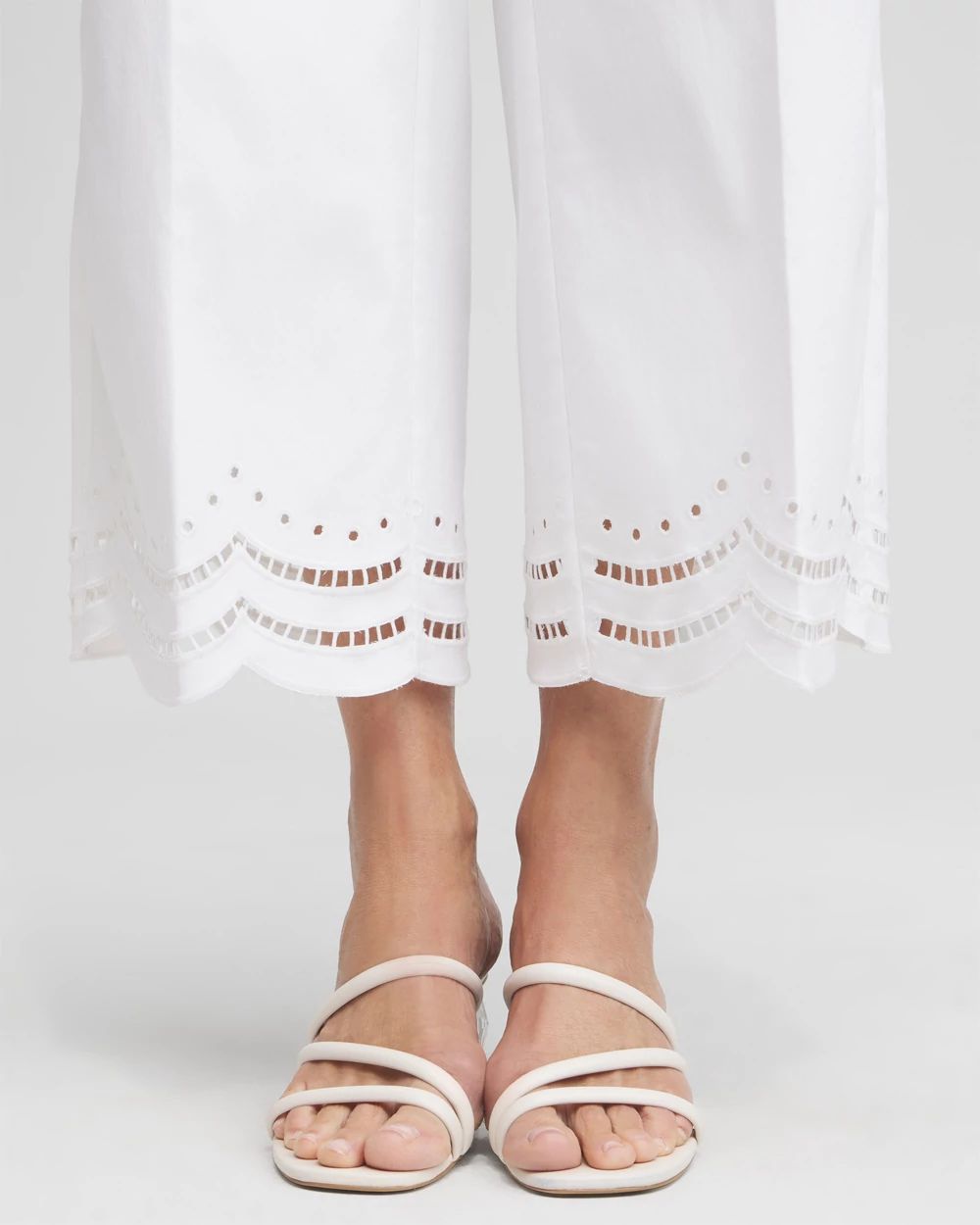Juliet Eyelet Hem Culotte Pants