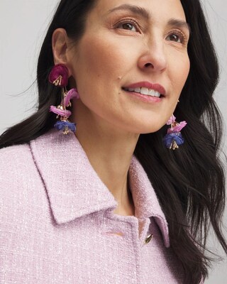 No Droop® Multi Floral Drop Earrings click to view larger image.