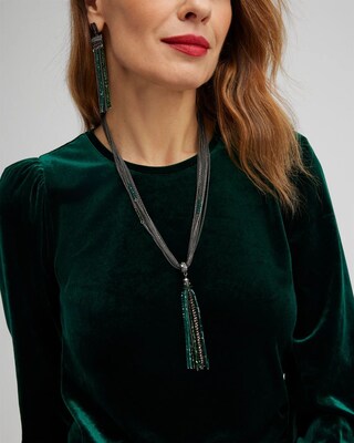 Green Tassel Necklace