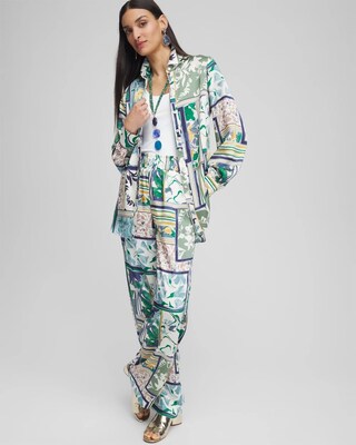 Faux Silk Coastal Collared Shirt click to view larger image.