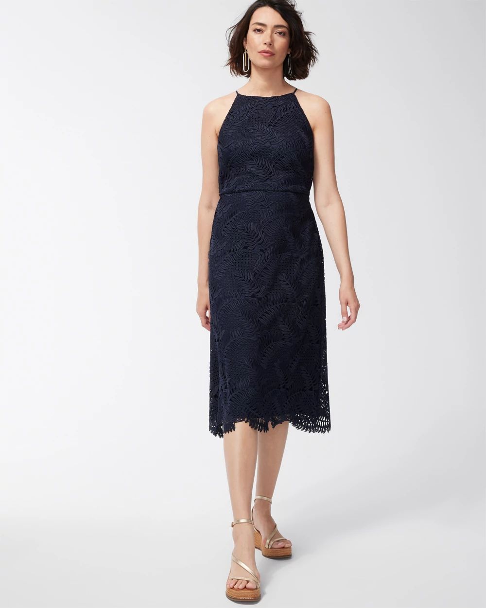 Lace Halter Midi Dress