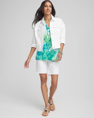 Tropical Pima Sleeveless V-Neck Tunic click to view larger image.