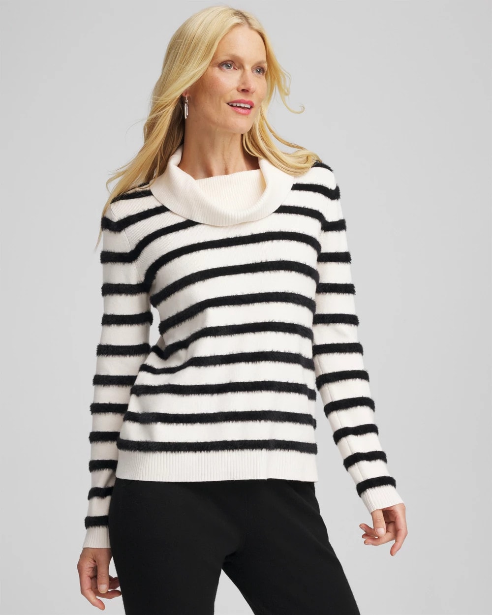 Zenergy® Luxe Eyelash Striped Sweater