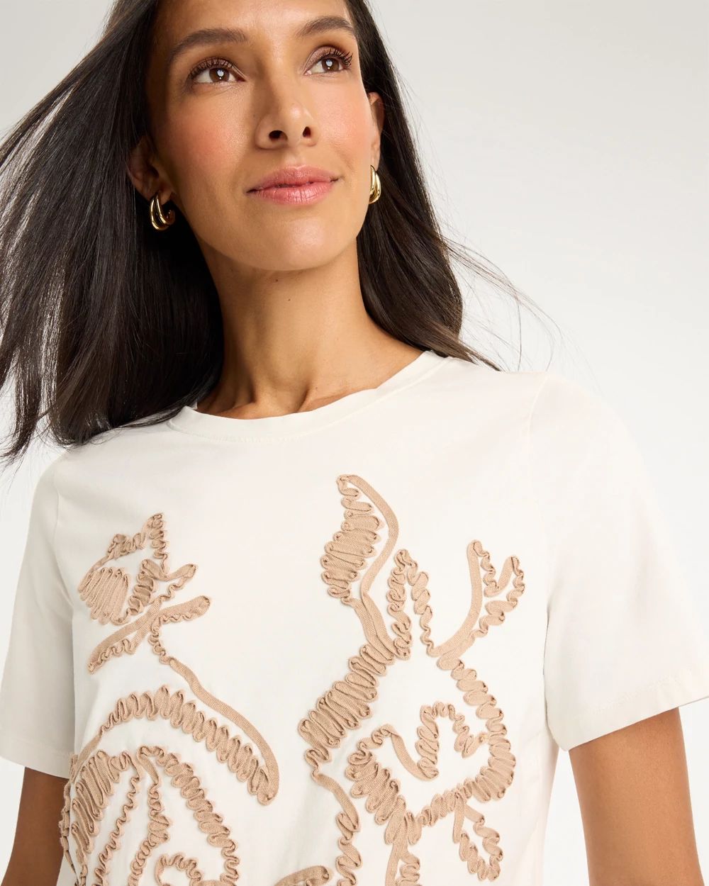 Soft-Stretch Cotton Applique Tee click to view larger image.