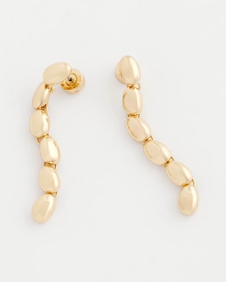Gold Linear Beaded Earrings click to view larger image.