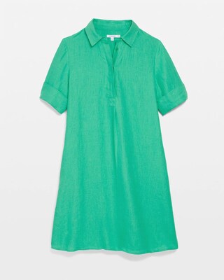 Linen Popover Shirt Dress click to view larger image.