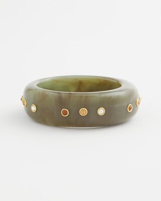 Resin & Cubic Zirconia Bezel Bracelet