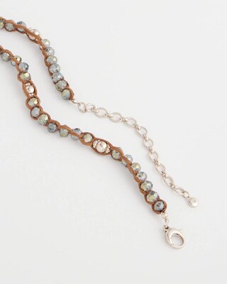 Faux Suede Beaded Necklace