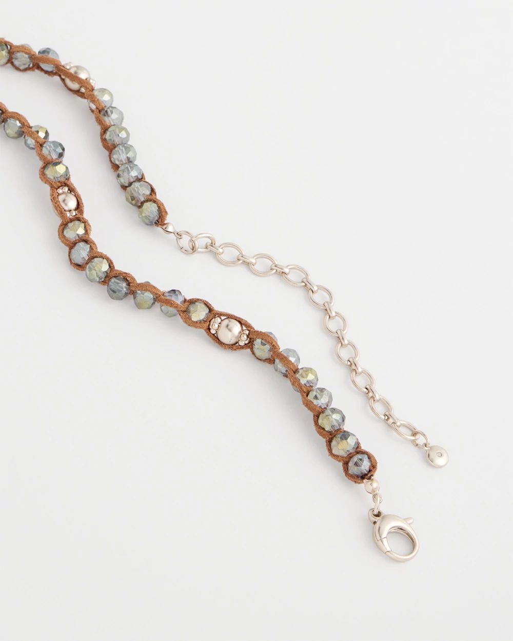 Faux Suede Beaded Necklace