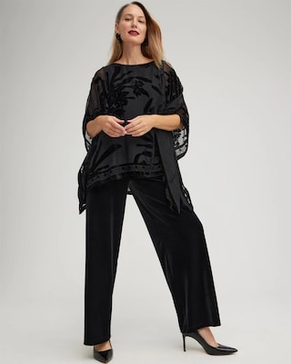 Travelers Collection Velvet Wide Leg Pants click to view larger image.