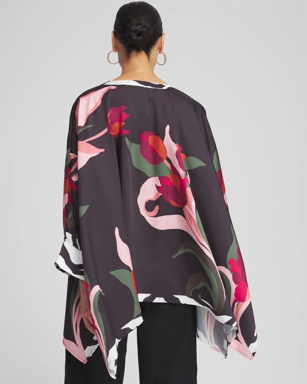Animal Border Trim Button Poncho