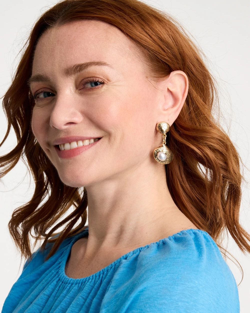 Golden Shell Drop Earrings click to view larger image.