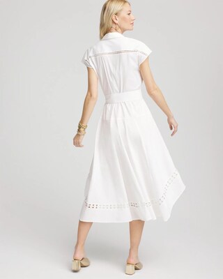 Petite Poplin Circle Trim Maxi Shirtdress click to view larger image.