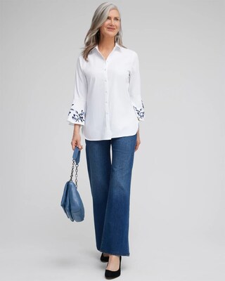No Iron™ Stretch Flare Cuff Tunic