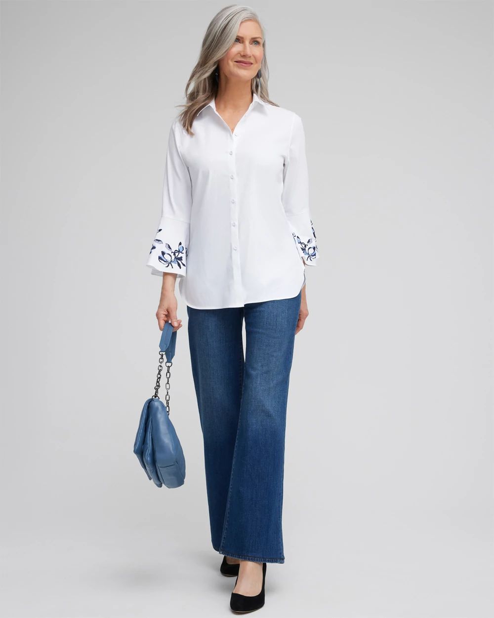 No Iron™ Stretch Flare Cuff Tunic