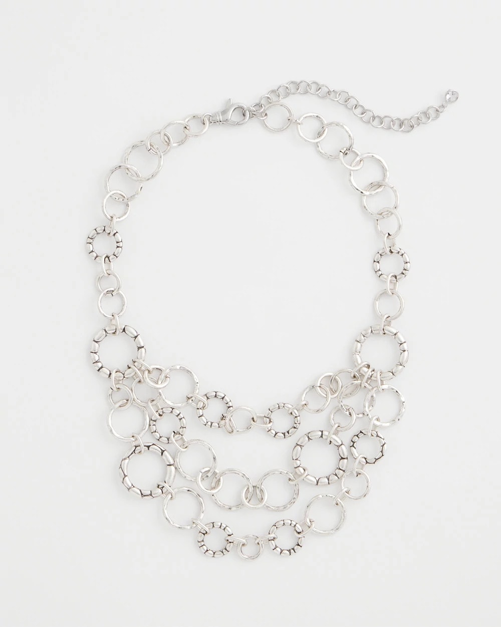 Silver Multistrand Bib Necklace