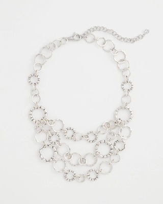 Silver Multistrand Bib Necklace